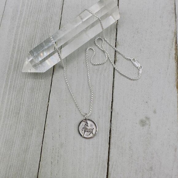 Chinese Zodiac Year of The Goat Pendant Necklace Sterling Silver - Picture 5 of 8